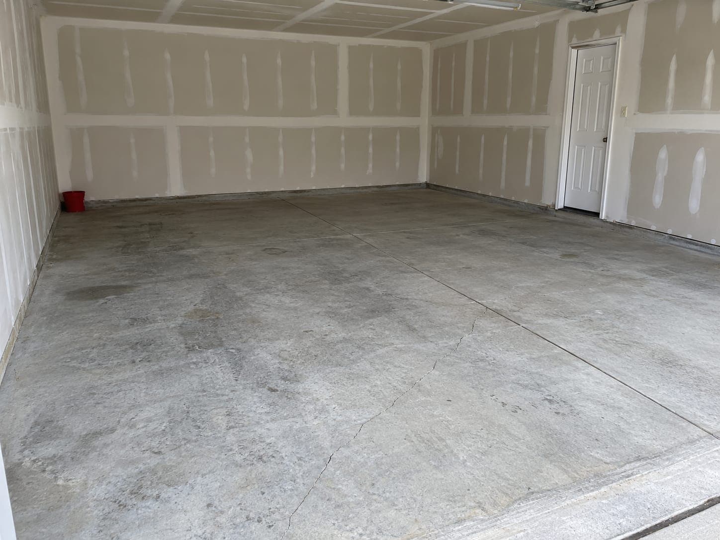 Garage floor before coating: bare concrete