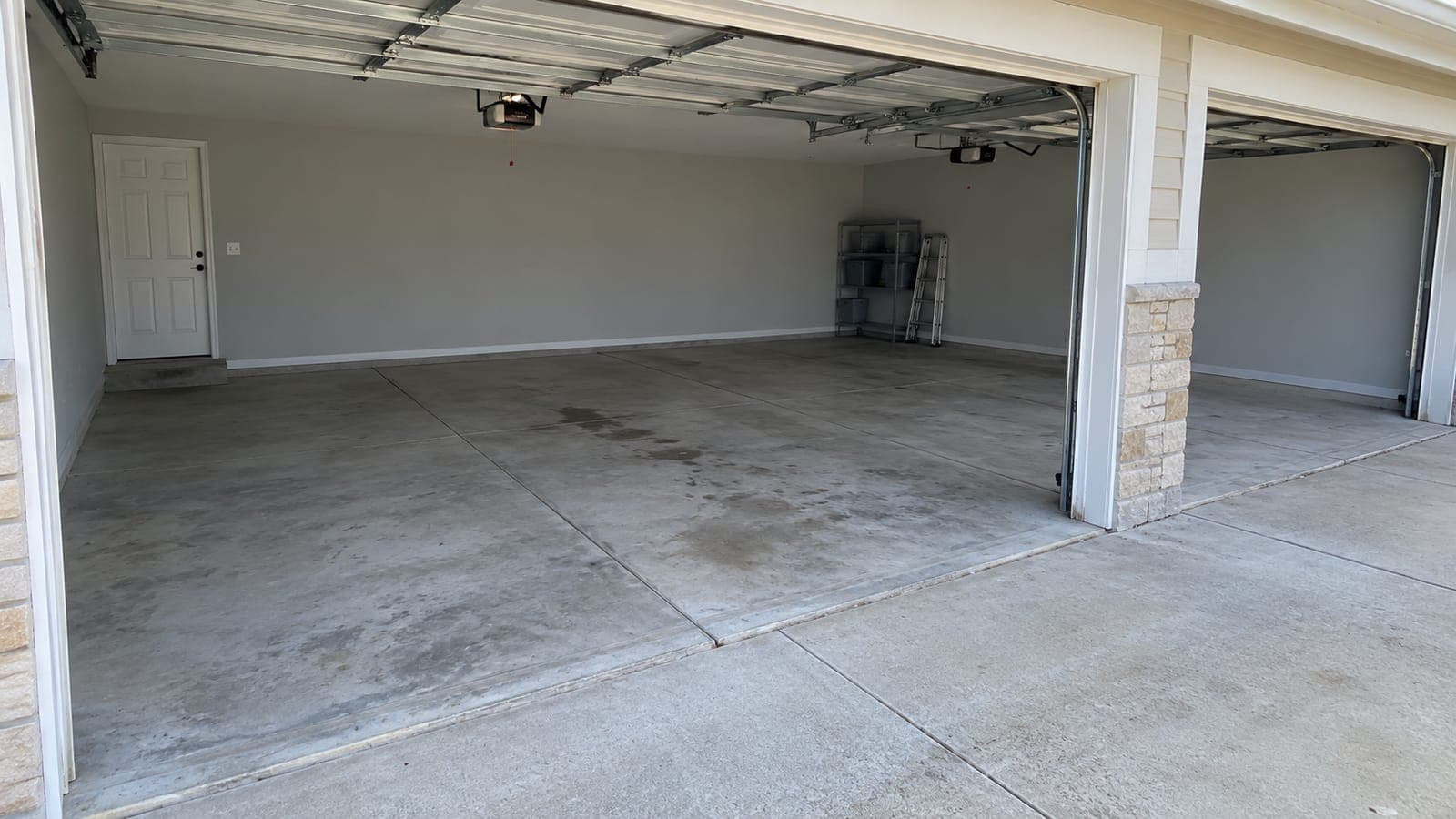 Garage floor before coating: bare concrete