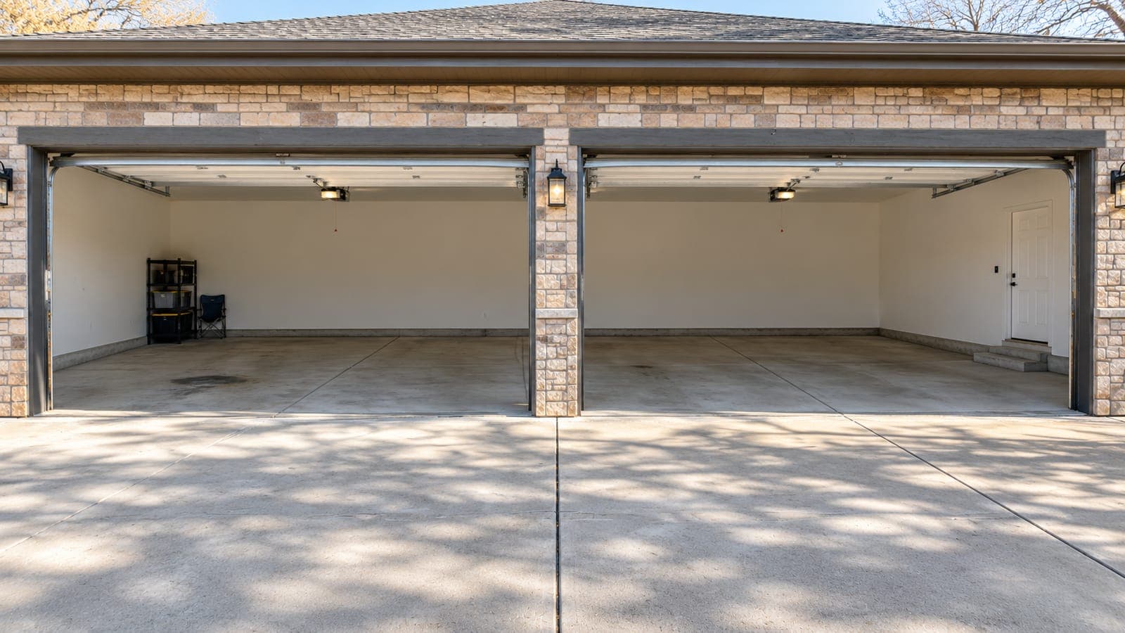 Garage floor before coating: bare concrete