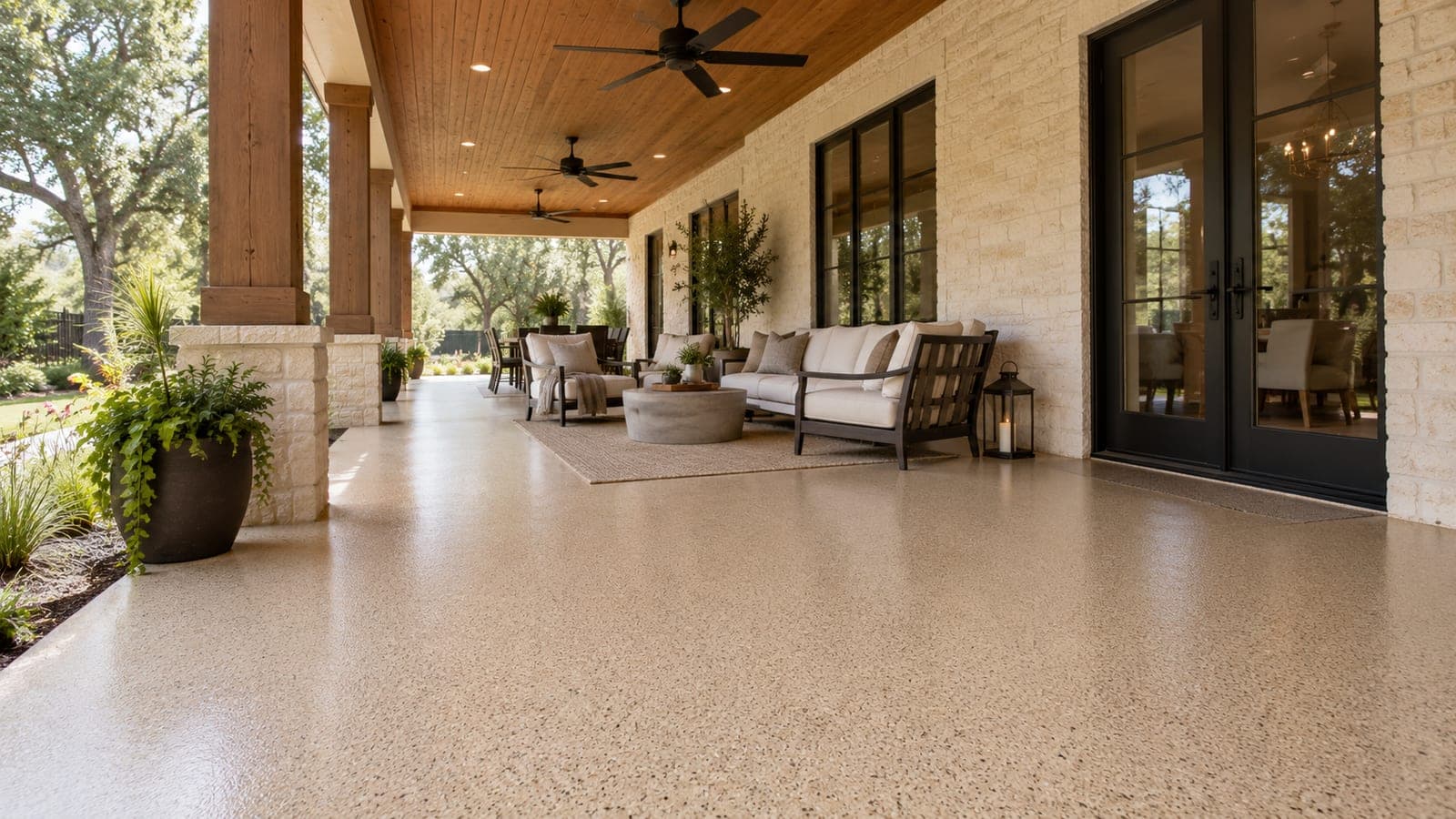 Coated covered patio