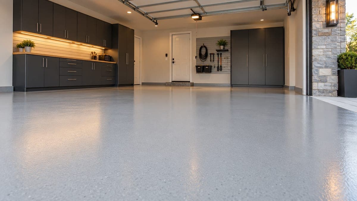 Solid color coated floor